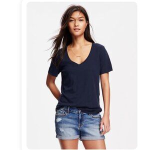 Old Navy - Relaxed V-Neck Short-Sleeve Tee 1060095 | In The Navy | Size Medium